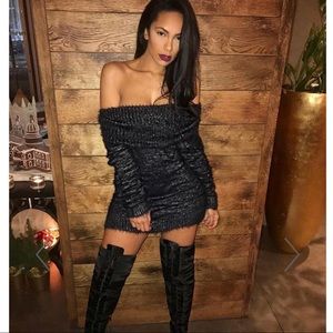 Off the shoulder sweater dress